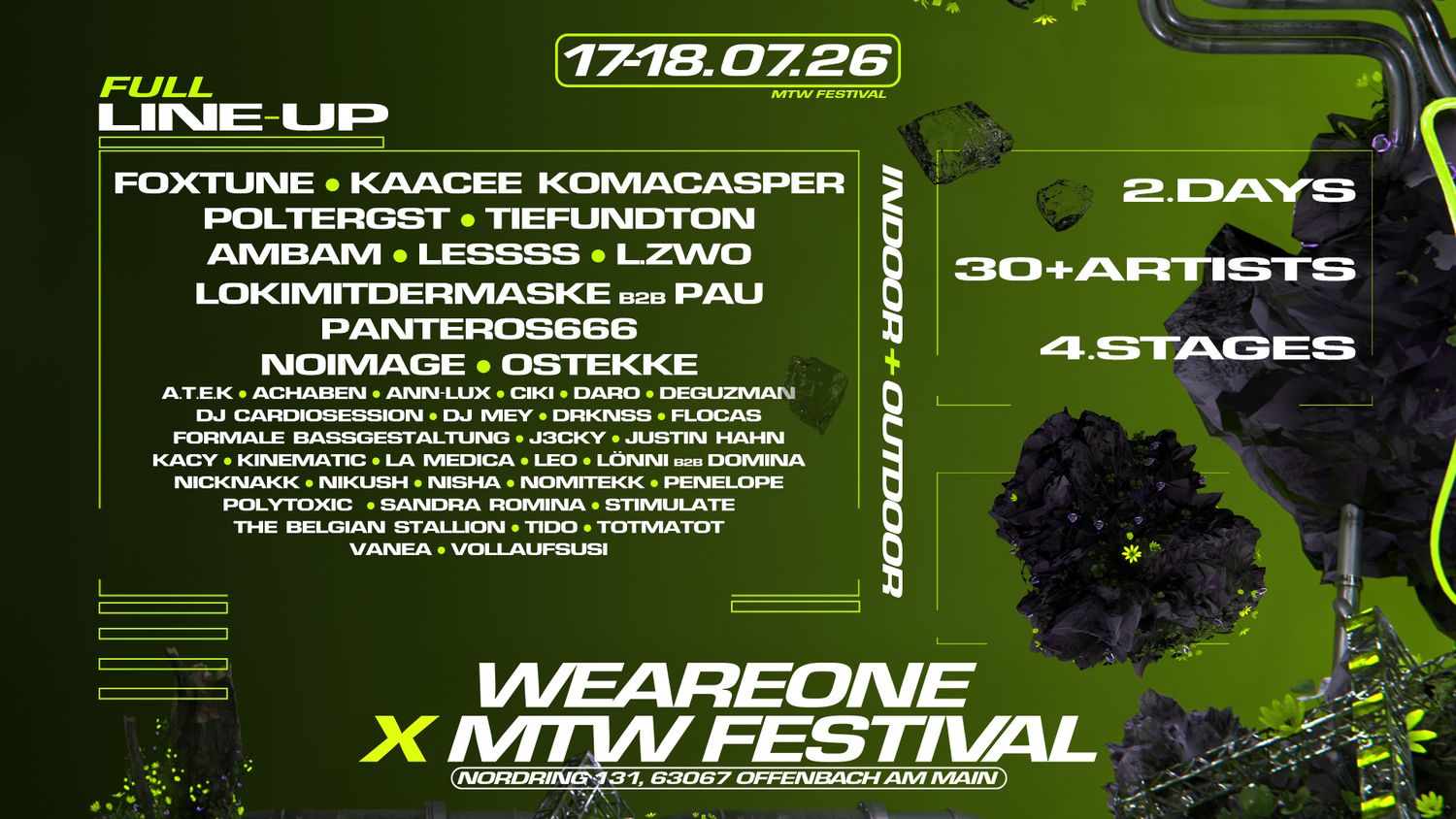 WE ARE ONE x MTW - FESTIVAL - 2 DAY - 26H - 40+ ACTS