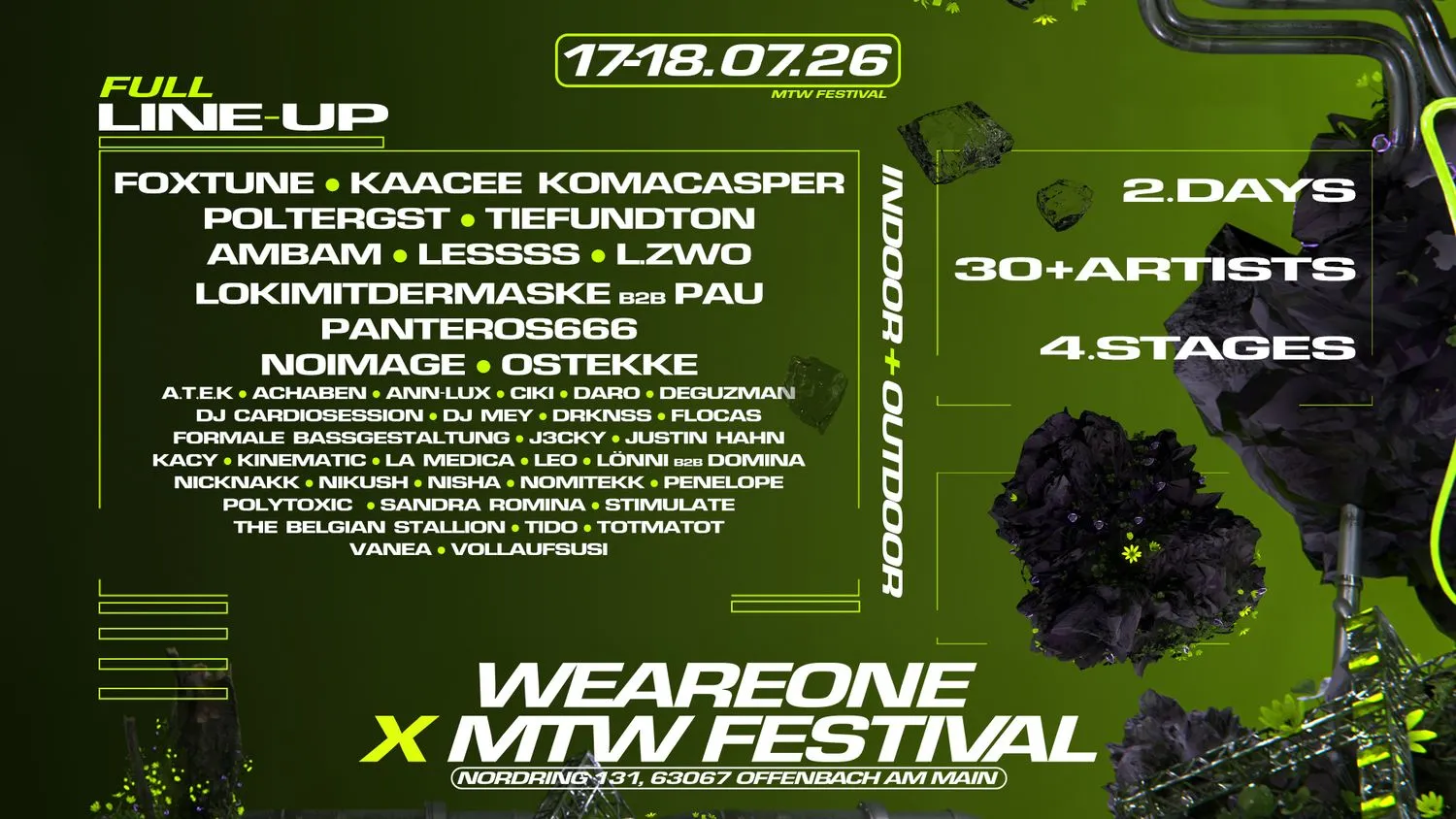 WE ARE ONE x MTW - FESTIVAL - 2 DAY - 26H - 40+ ACTS