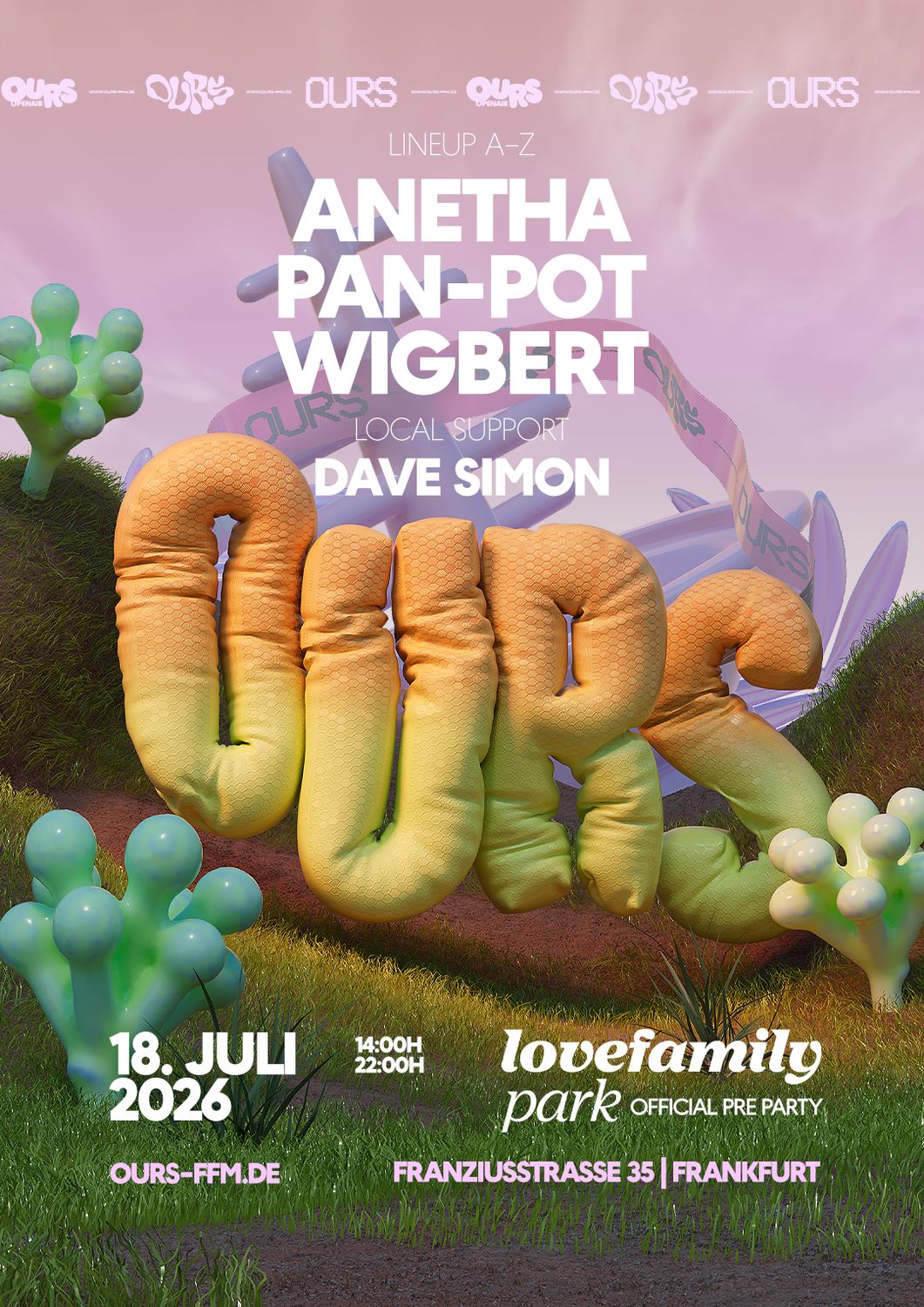 OURS OPEN AIR x LOVE FAMILY PARK Pre-Party with Anetha, Pan-Pot, Wigbert, Dave Simon