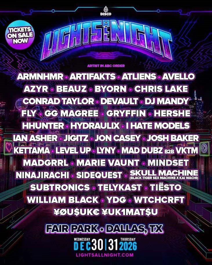 Lights All Night 2026 - Promo Code 'Ravefam'