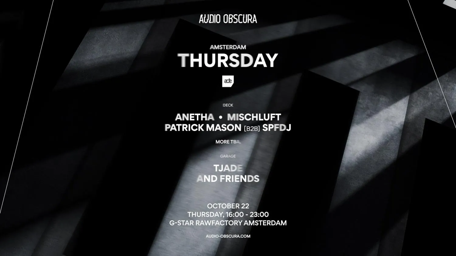 Audio Obscura Ade With Patrick Mason [B2B] Spfdj & More