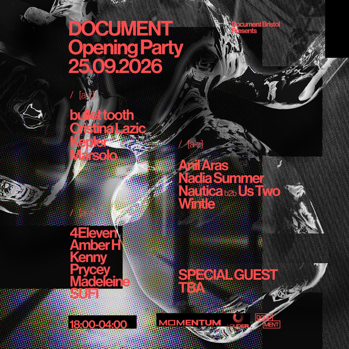 Document Opening Party: Bullet Tooth, Cristina Lazic, Kepler 