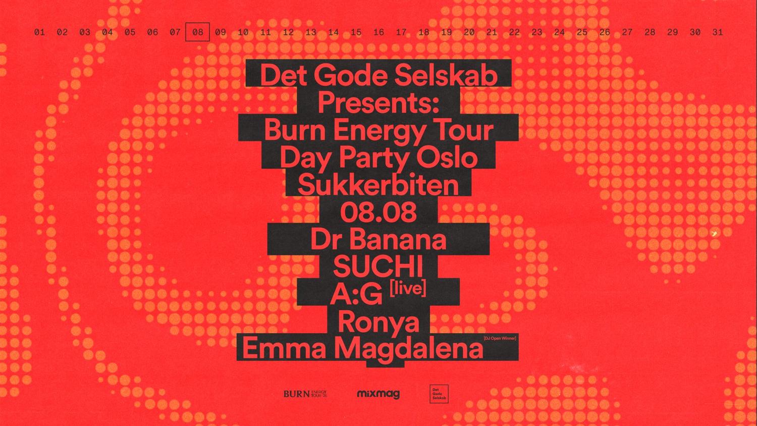 Det Gode Selskab X Burn Energy Tour X Mixmag - Day Party