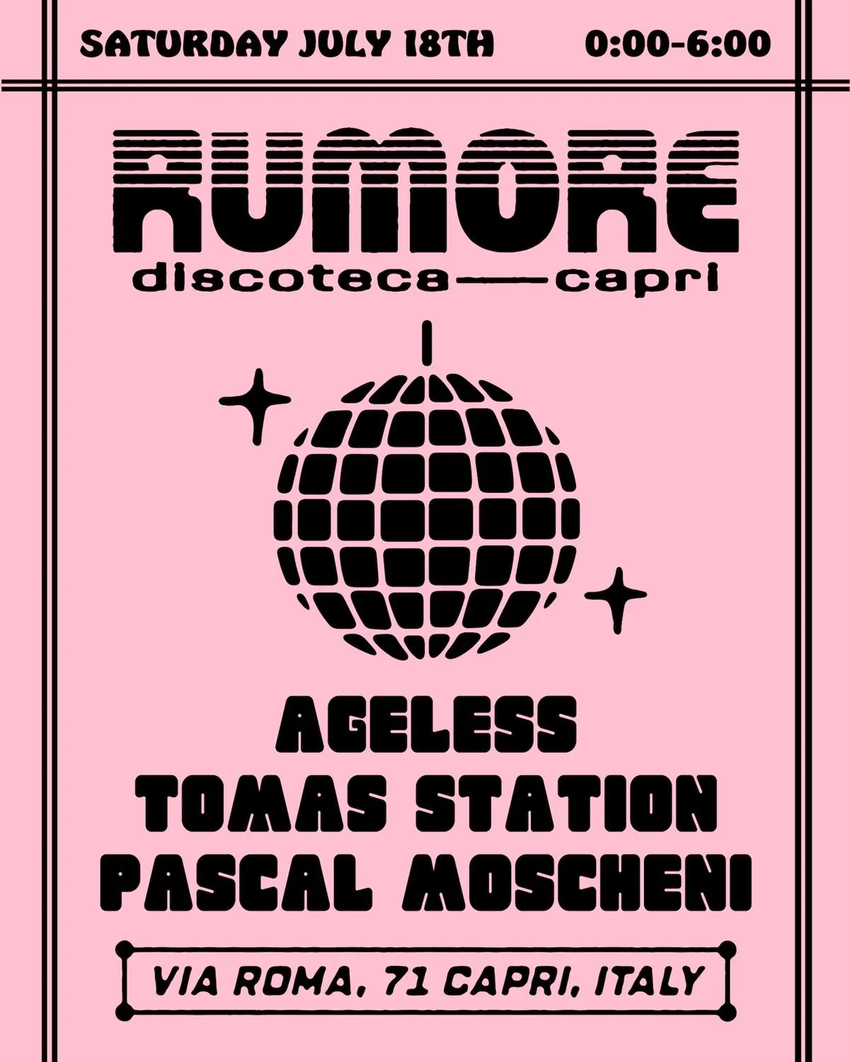 Rumore Season 26 Party N°24 W/ Ageless, Tomas Station & Pascal Moscheni