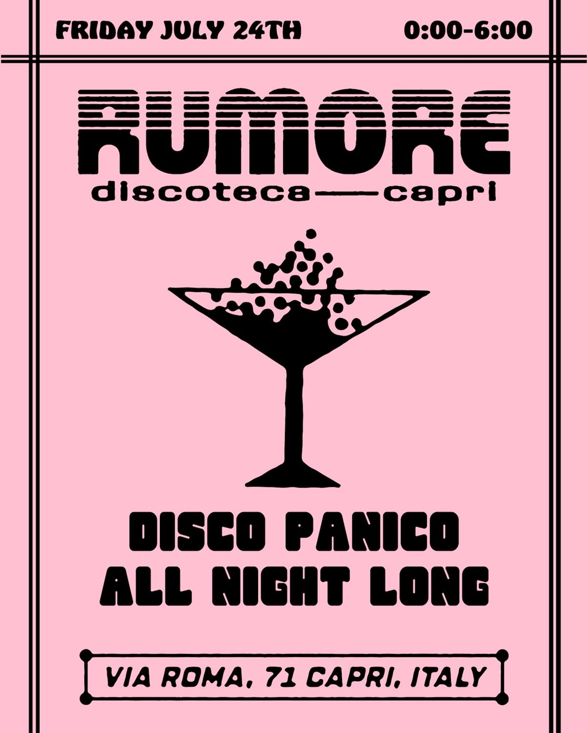 Rumore Season 26 Party N°26 W/ Disco Panico