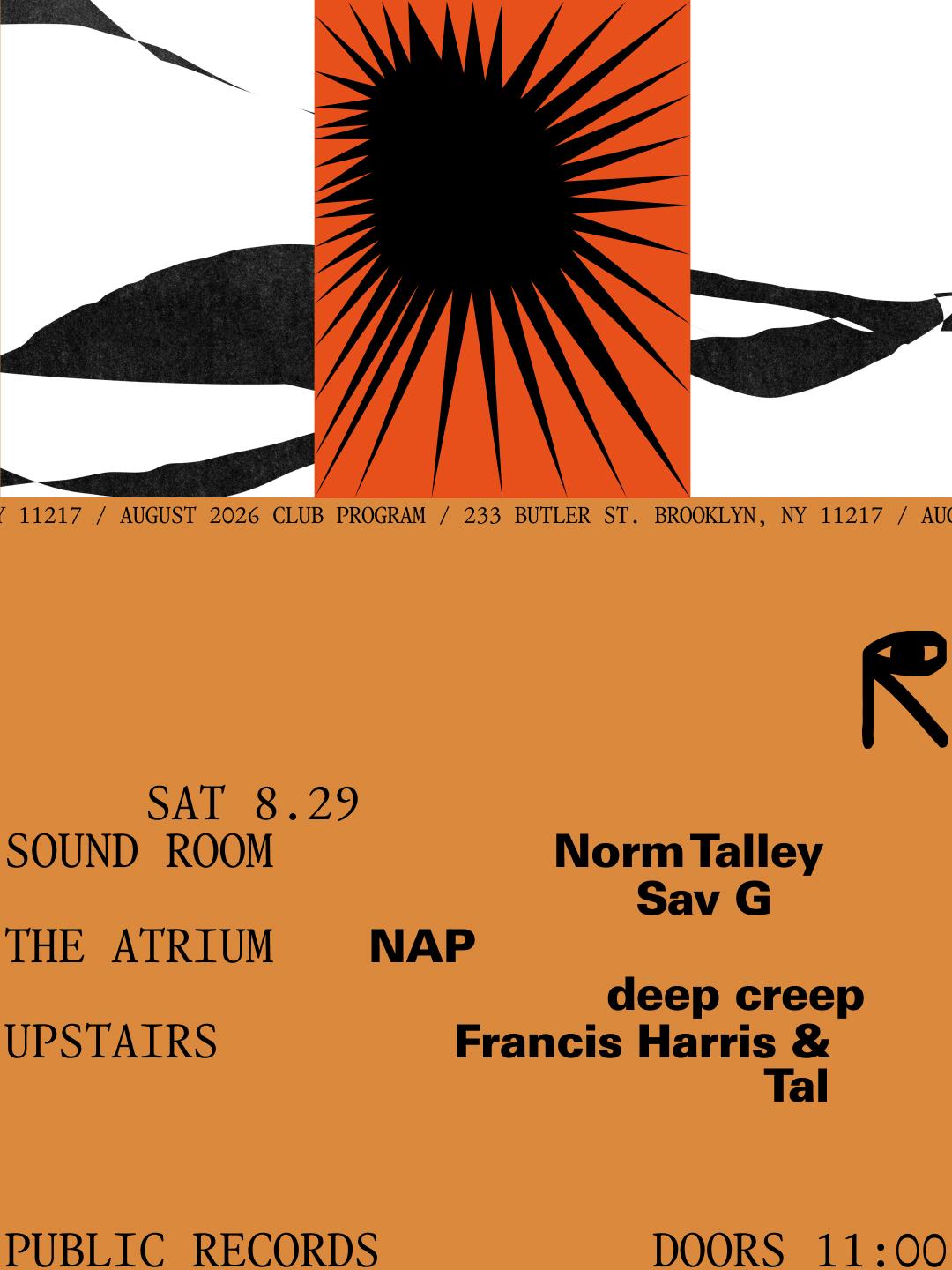 Norm Talley, Sav G / Nap, Deep Creep / Francis Harris & Tal