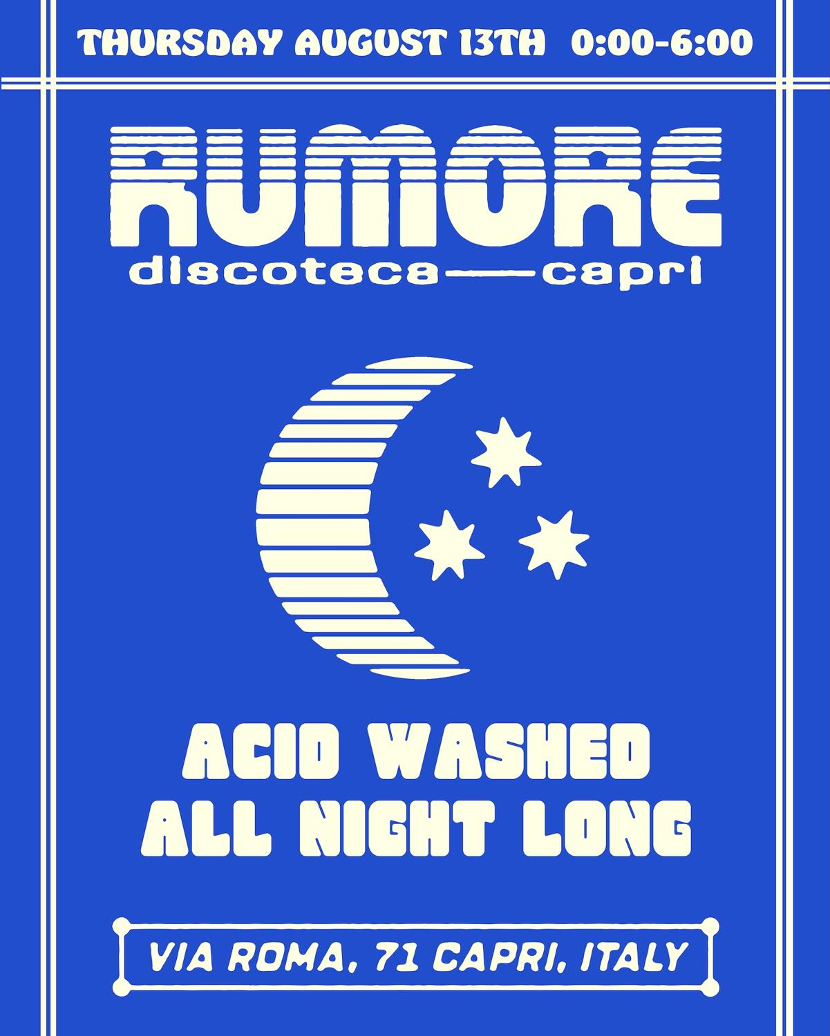 Rumore Season 26 Party N°34 W/ Acid Washed