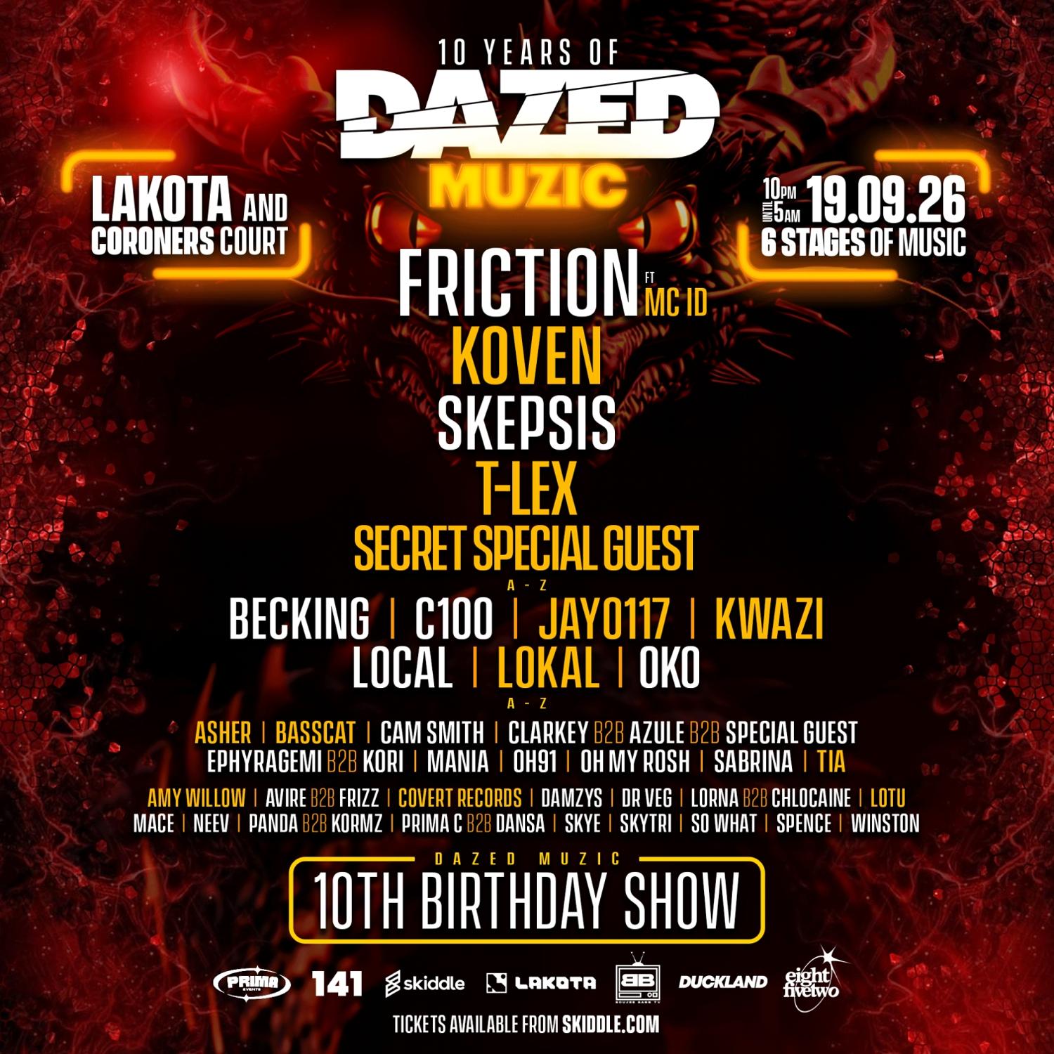 Dazed Muzic 10Th Birthday Ft Friction, Koven, Skepsis + More