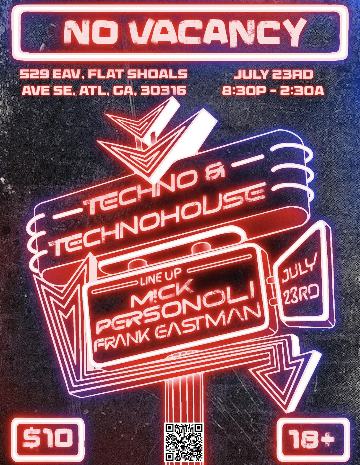No Vacancy - Techno Night