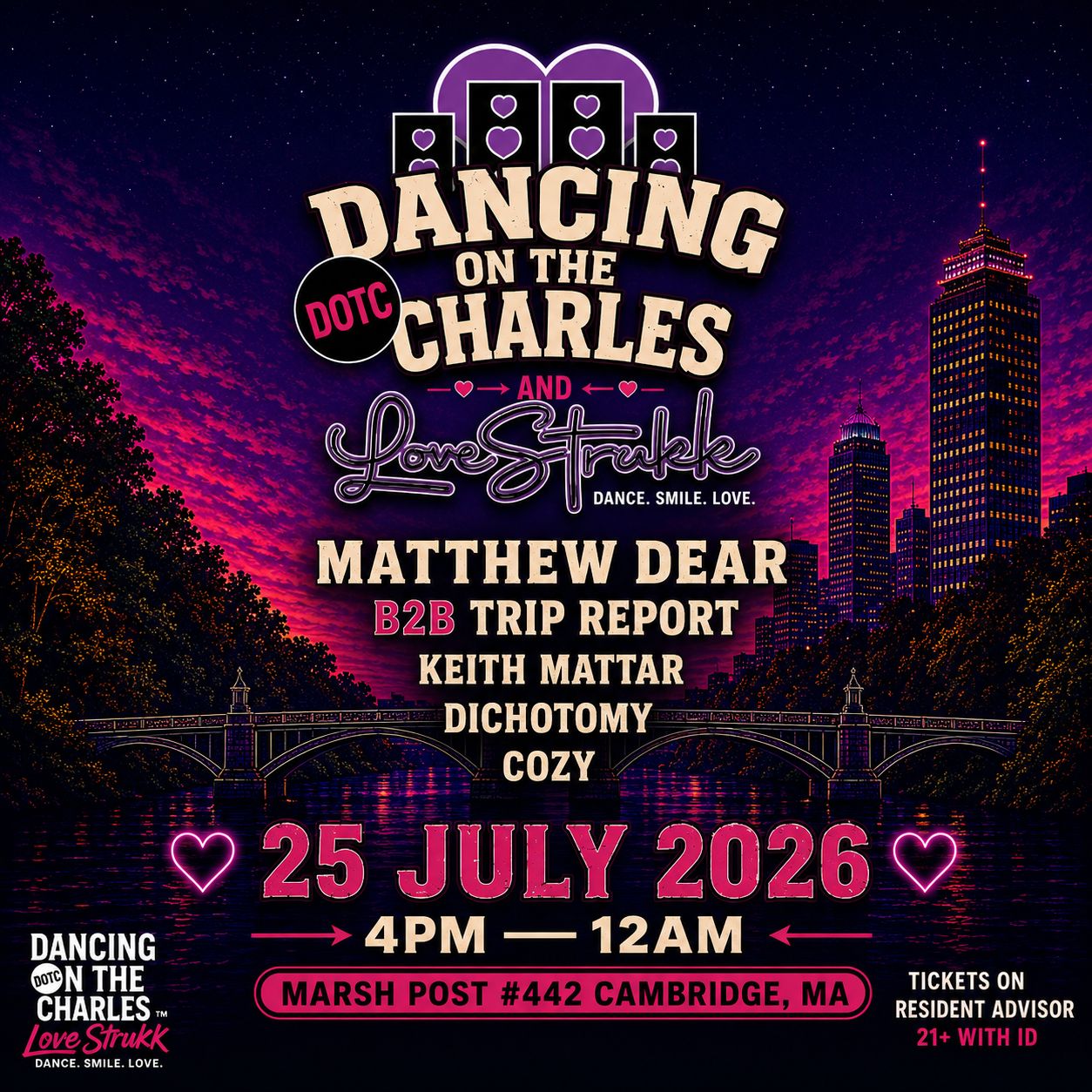 Dancing on the Charles & LoveStrukk present Matthew Dear - OUTDOOR RIVERSIDE DANCE PARTY