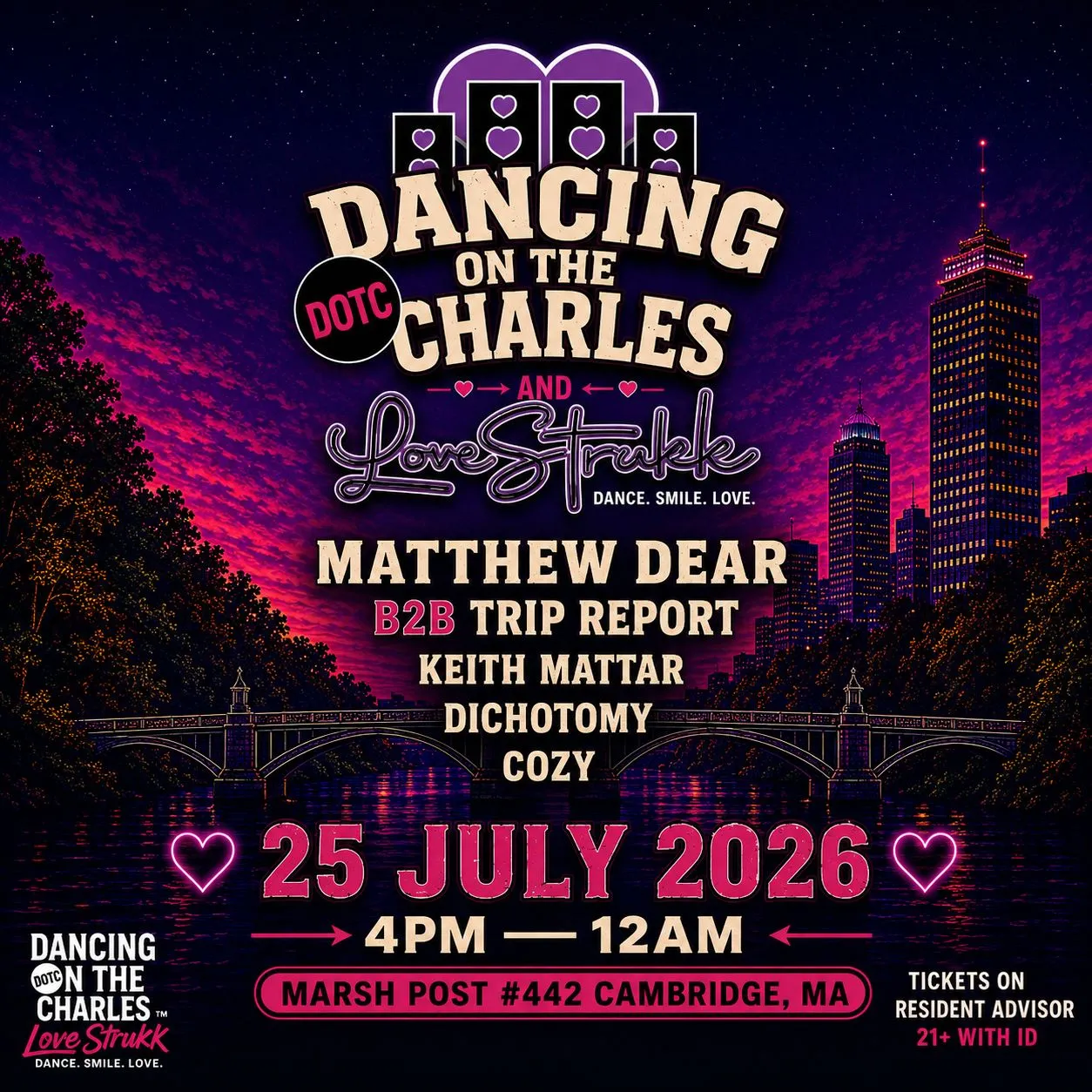 Dancing on the Charles & LoveStrukk present Matthew Dear - OUTDOOR RIVERSIDE DANCE PARTY