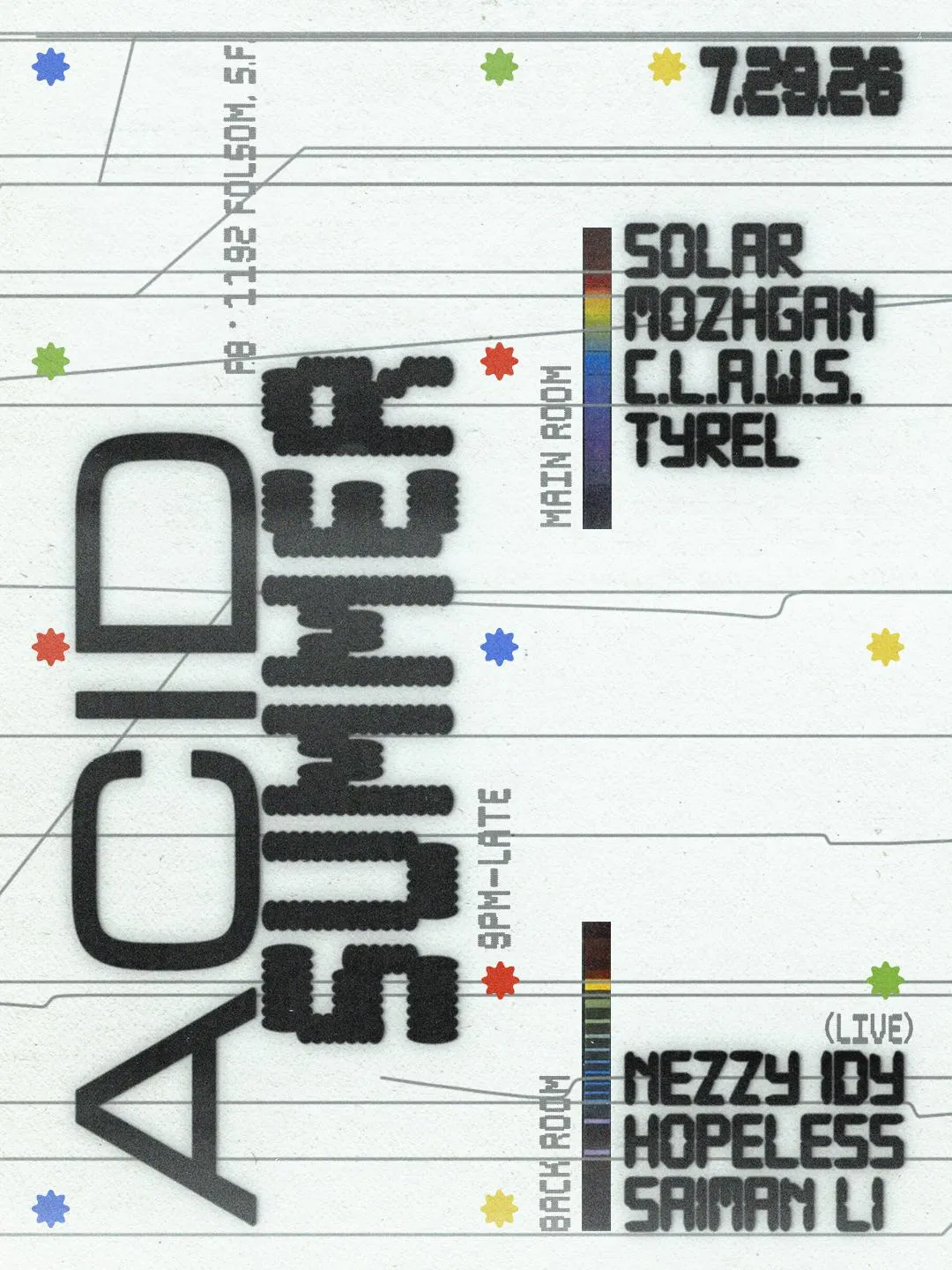 Acid Summer Feat Tyrel Solar Mozhgan And Claws