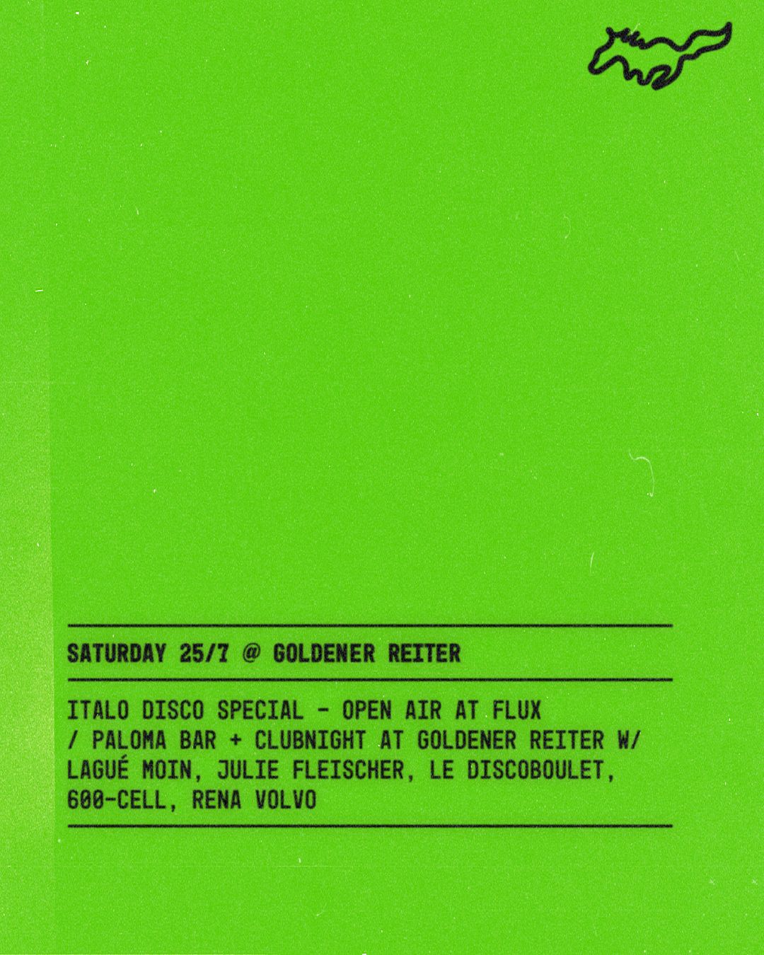 Italo Disco Special – Open Air at Flux / Paloma Bar + Clubnight at Goldener Reiter