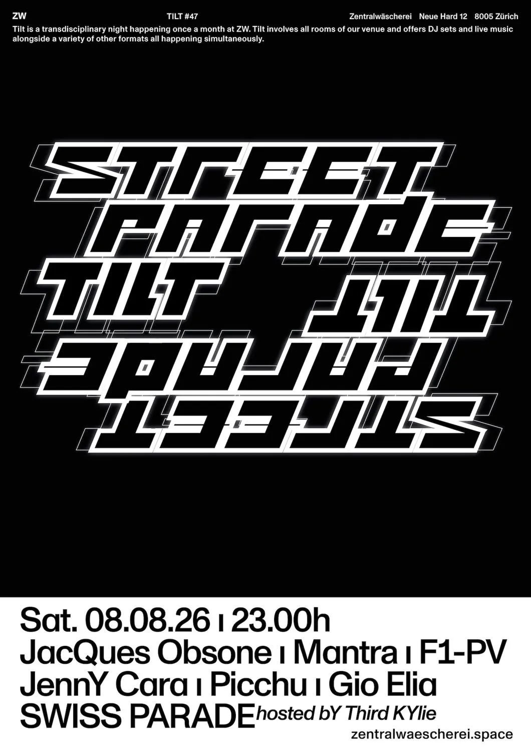 Tilt - Street Parade Afterparty/ Mantra, Gio Elia, Jenny Cara, F1-Pv,