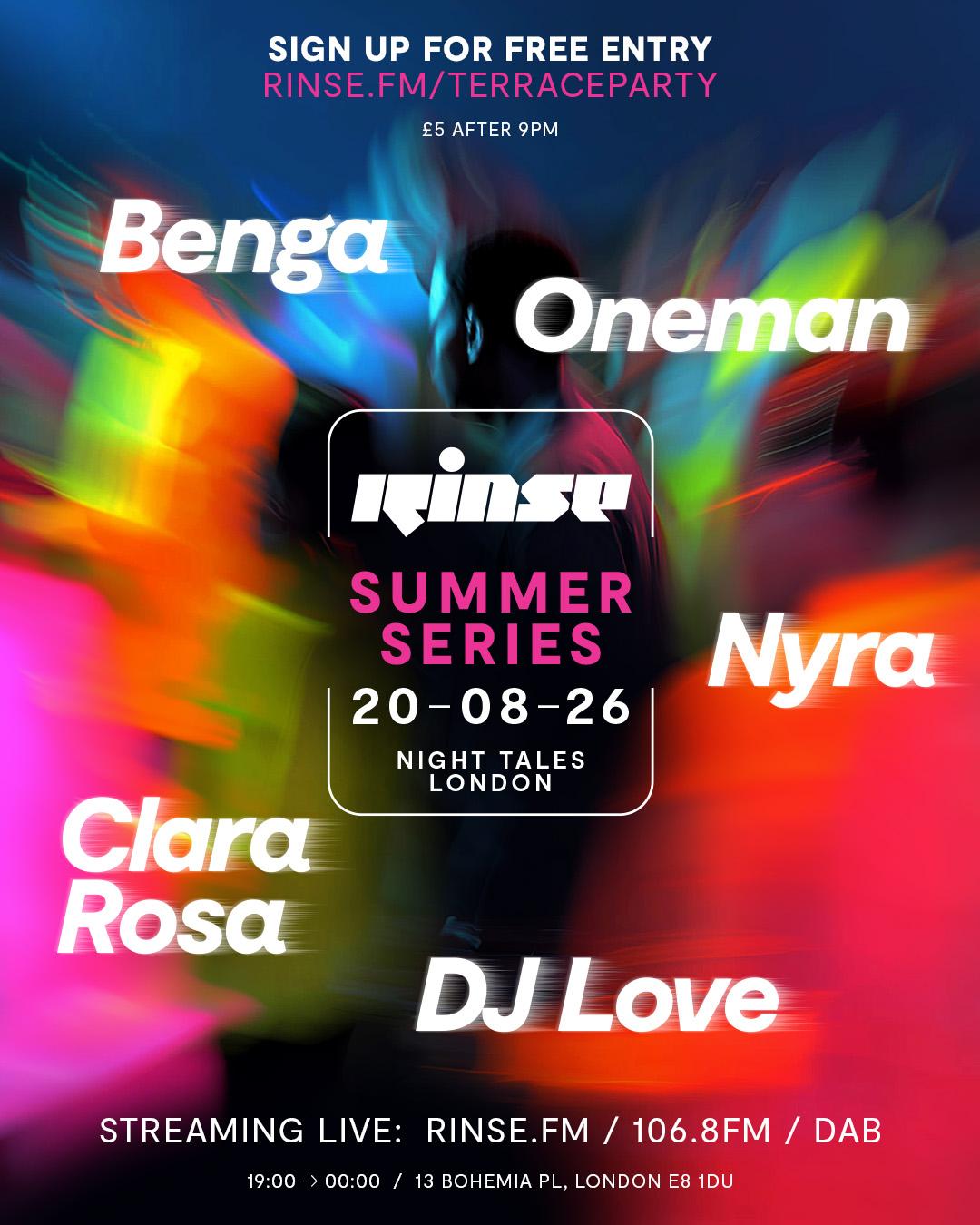 Rinse Summer Terrace Party Ft. Benga, Oneman, Nyra + More