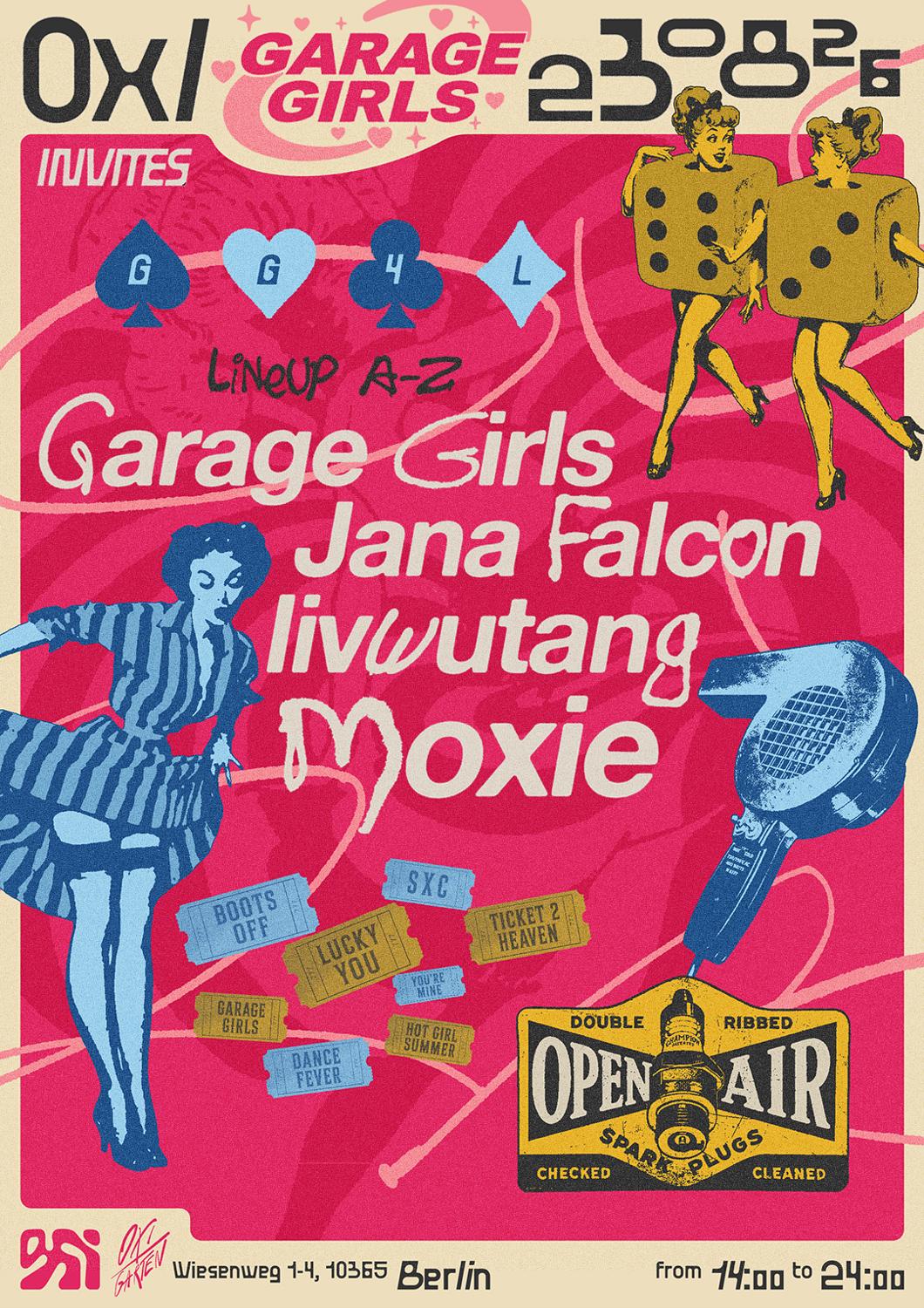 Oxigarten Presents Garage Girls With Moxie, Livwutang & Many More