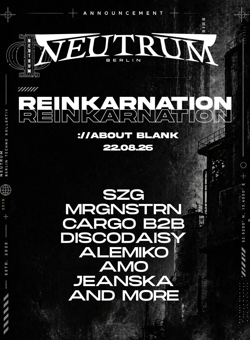 REINKARNATION - SZG, MRGNSTRN, CARGO b2b DiscoDaisy, NETTTA, AMO