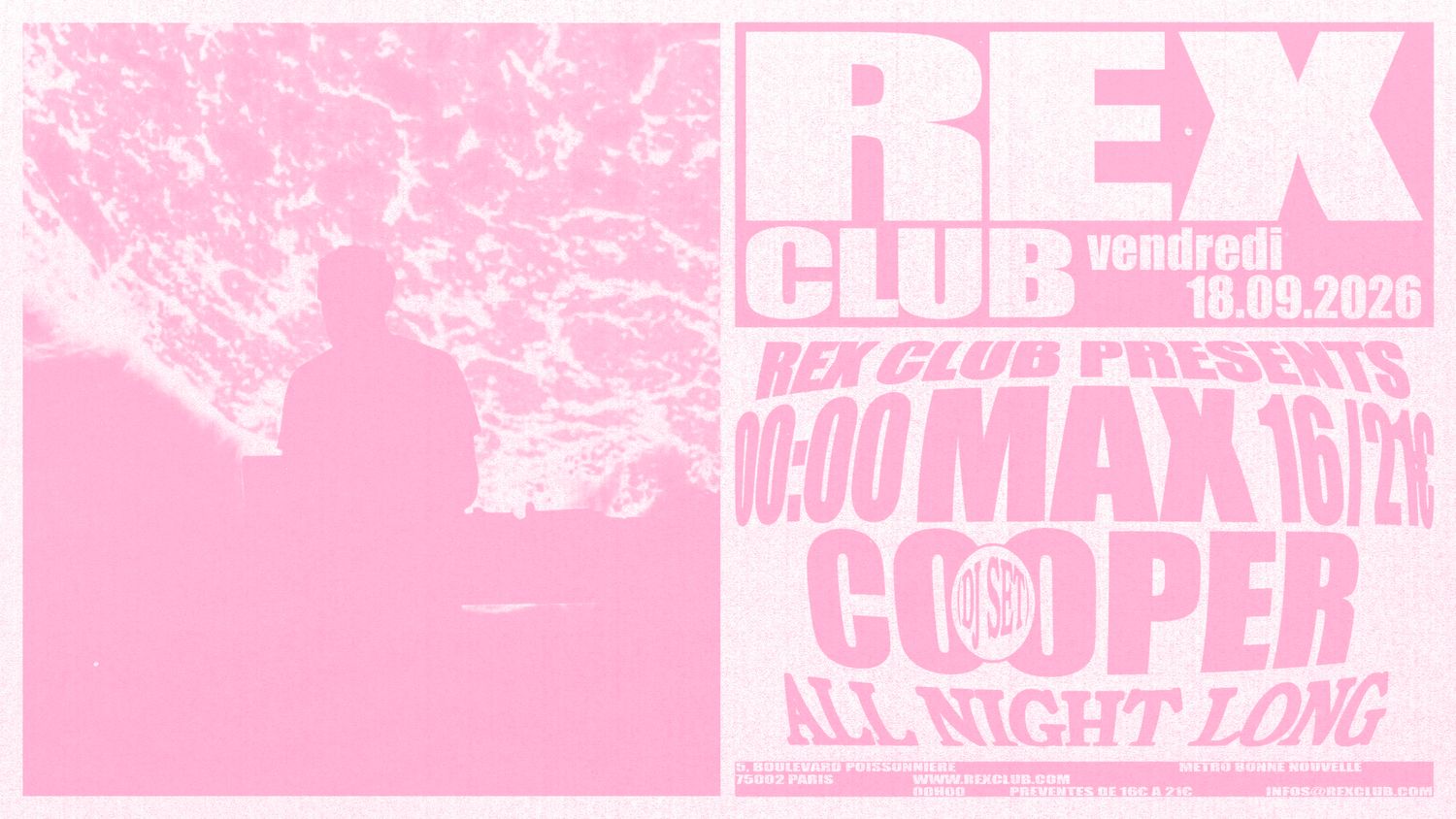 Rex Club presents: Max Cooper (djset) all night long