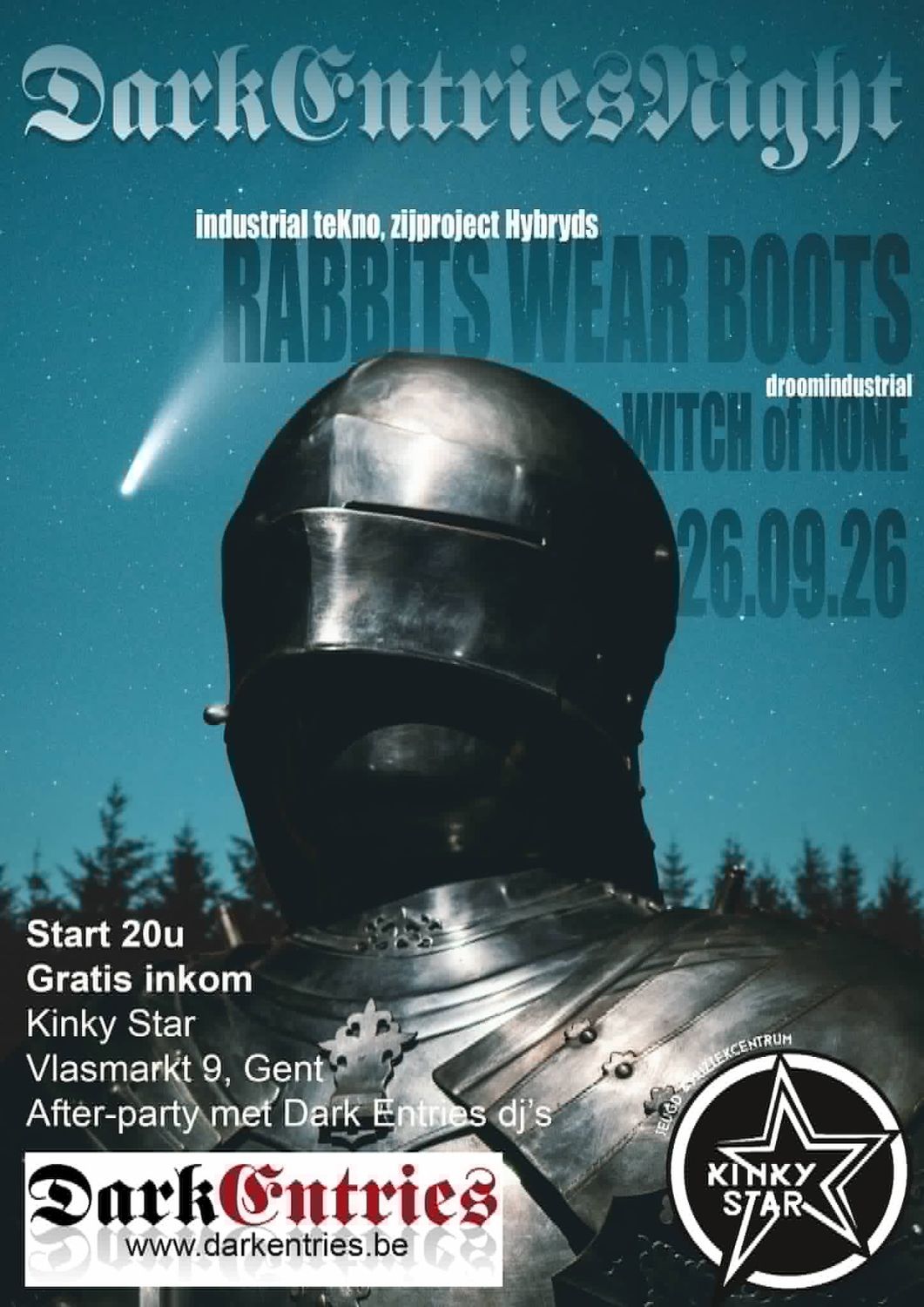 Dark Entries Night: Rabbits Wear Boots + Witch of None