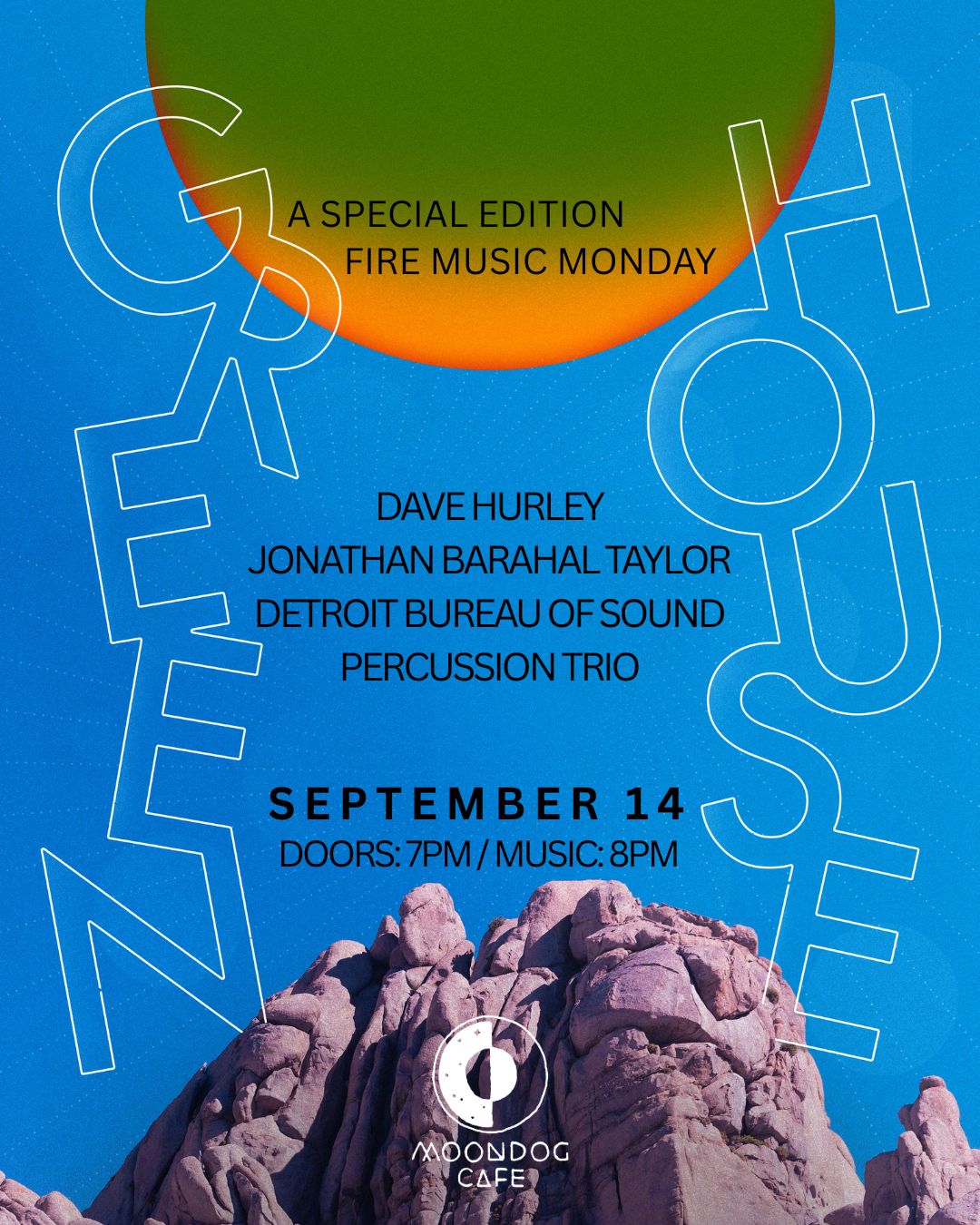 [CANCELLED] Fire Music Green-House + Hurley/Taylor/Detroit Bureau of Sound Percussion Trio