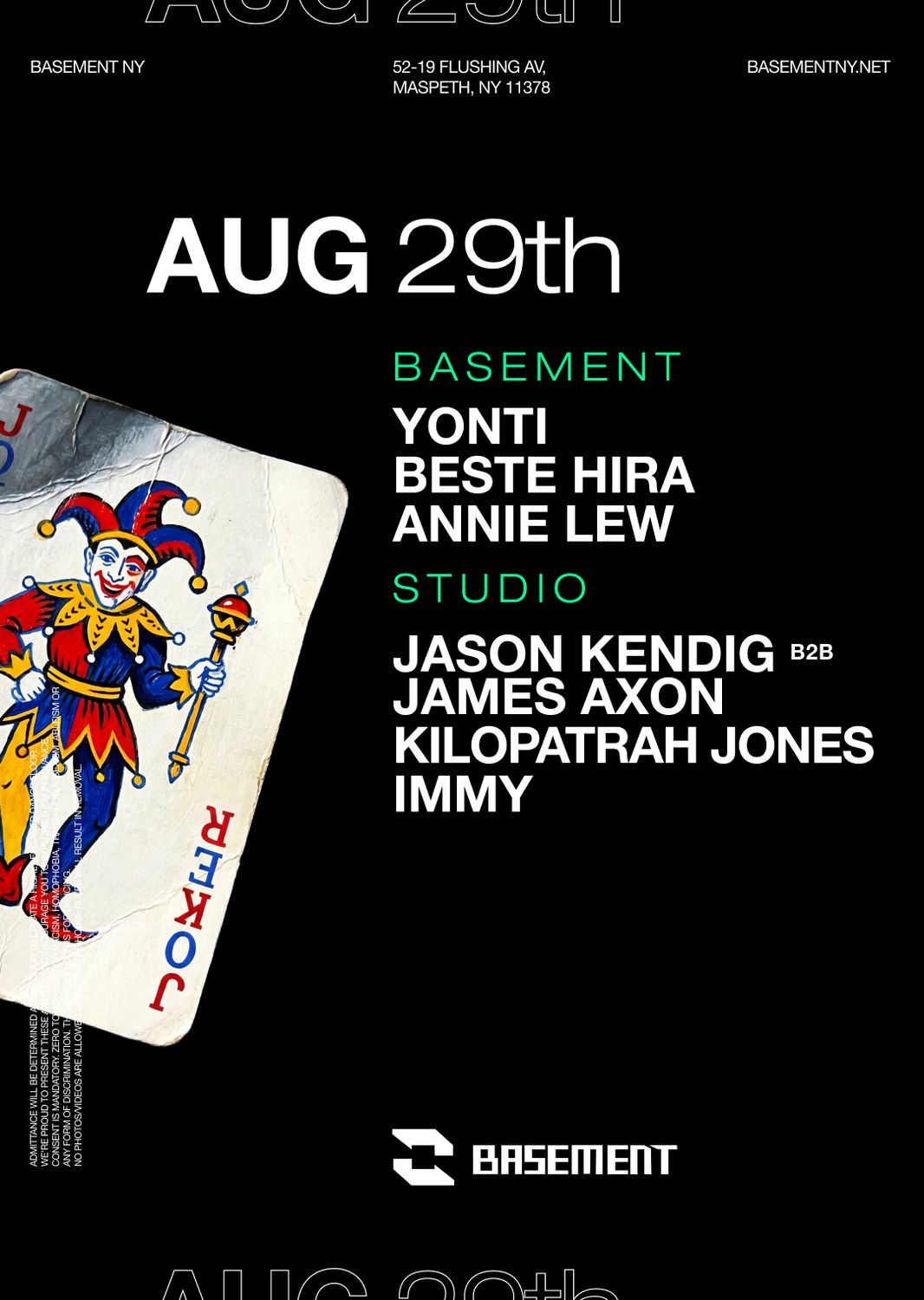 Yonti / Beste Hira / Annie Lew / Jason Kendig b2b James Axon / Kilopatrah Jones / Immy