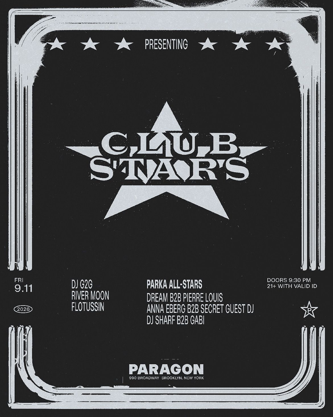 Club Stars: dj g2g, River Moon, flotussin + PARKA ALL-STARS