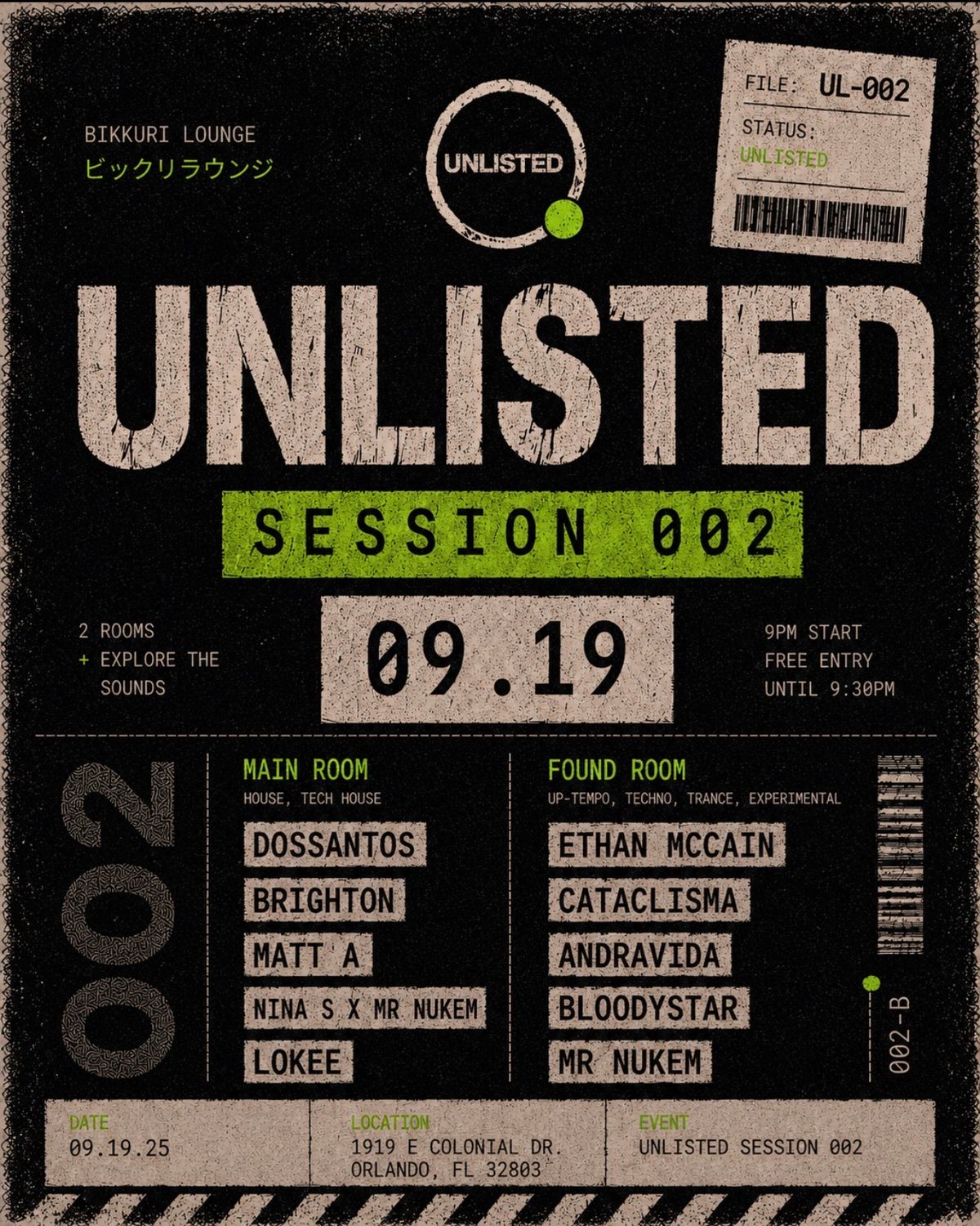 UNLISTED Sessions