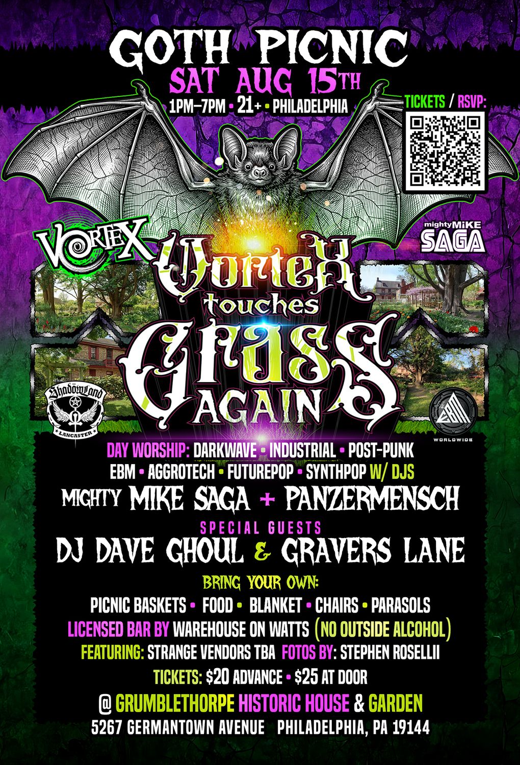 GOTH PICNIC: VORTEX TOUCHES GRASS AGAIN - Sat. Aug. 15 - Philly