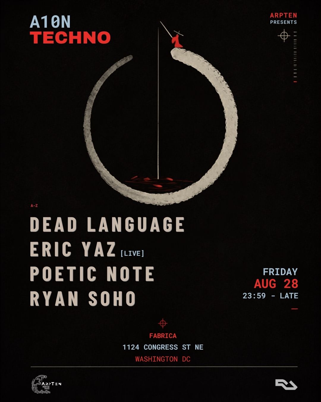 A10N Techno: Dead Language, Eric Yaz [Live], Poetic Note, Ryan Soho
