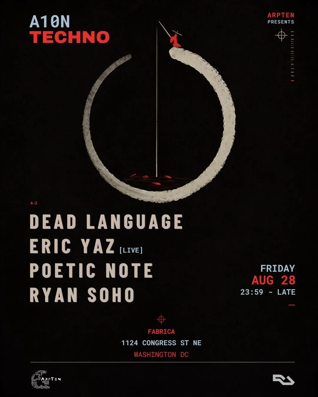 A10N Techno: Dead Language, Eric Yaz [Live], Poetic Note, Ryan Soho