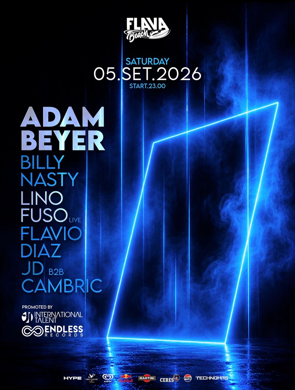 ENDLESS x INTERNATIONAL TALENT; Adam Beyer, Billy Nasty, Lino Fuso
