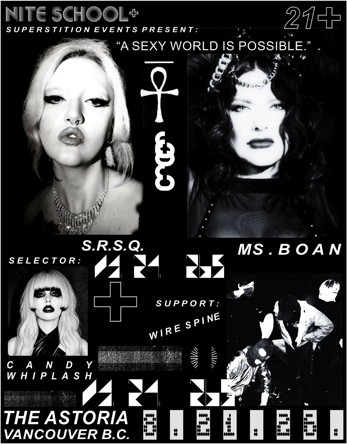 NITE SCHOOL: BOAN, SRSQ, wire spine, dj Candy Whiplash