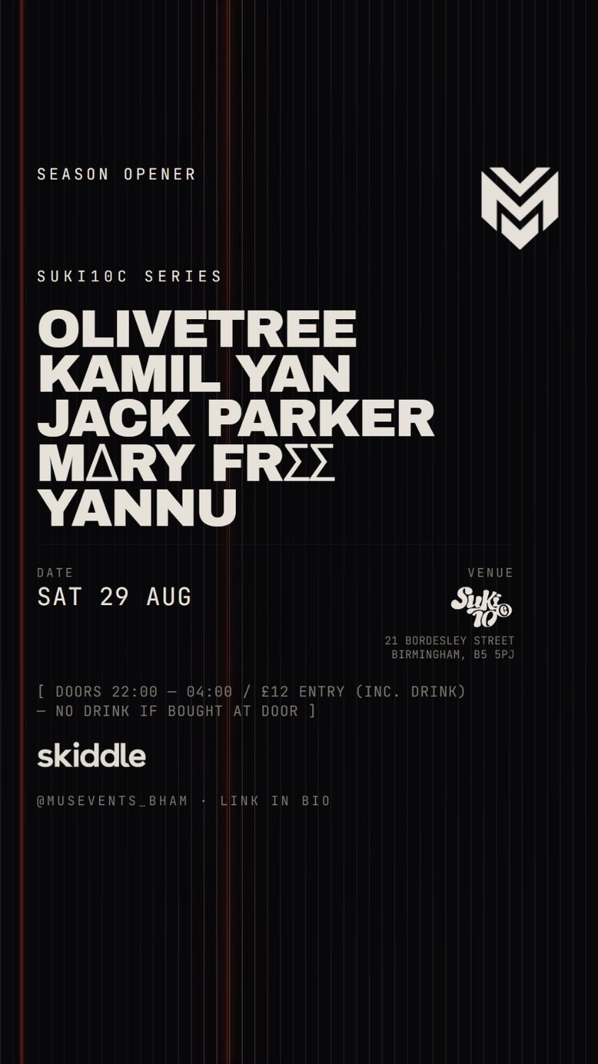 Musevents presents: Season OPENER /Suki10c Series - 29 August