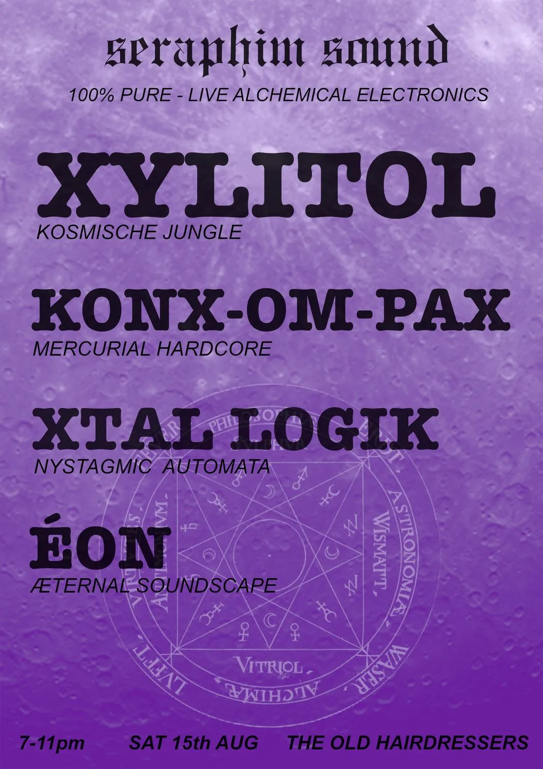 Seraphim Sound (live): Xylitol / Konx-om-Pax / Éon / xtal logik