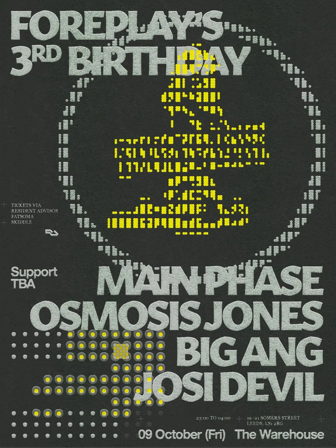 Foreplay 3rd Bday: MainPhase + Osmosis Jones +  Josi Devil + TBA