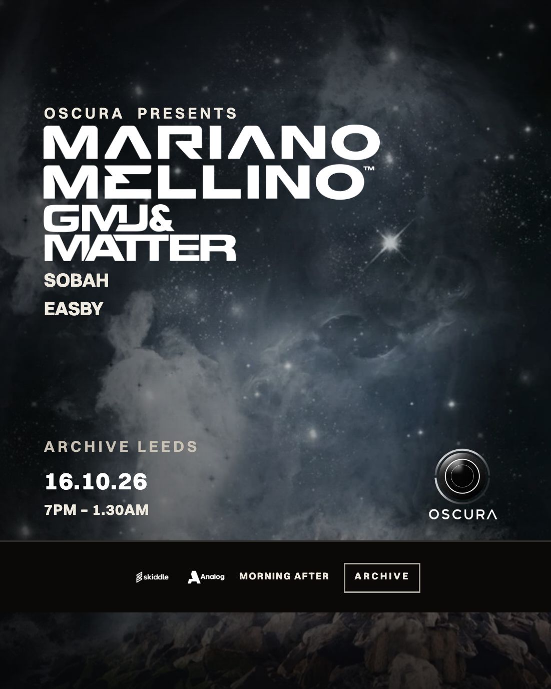 OSCURA presents Mariano Mellino, GMJ and Matter B2B