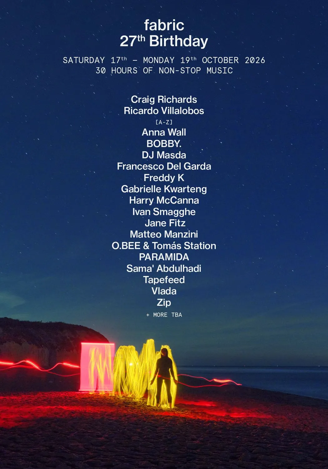 fabric 27th Birthday: Craig Richards, Ricardo Villalobos, Freddy K, Zip, DJ Masda, Jane Fitz