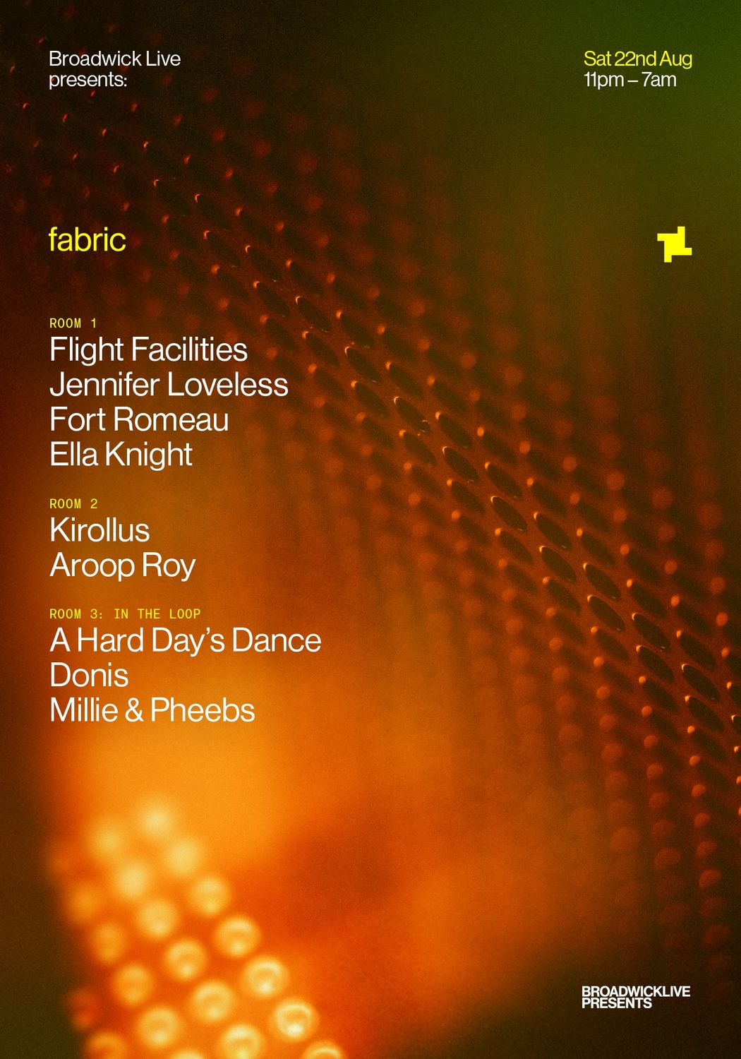 Broadwick Live presents: Flight Facilities, Kirollus, Jennifer Loveless, Fort Romeau + more