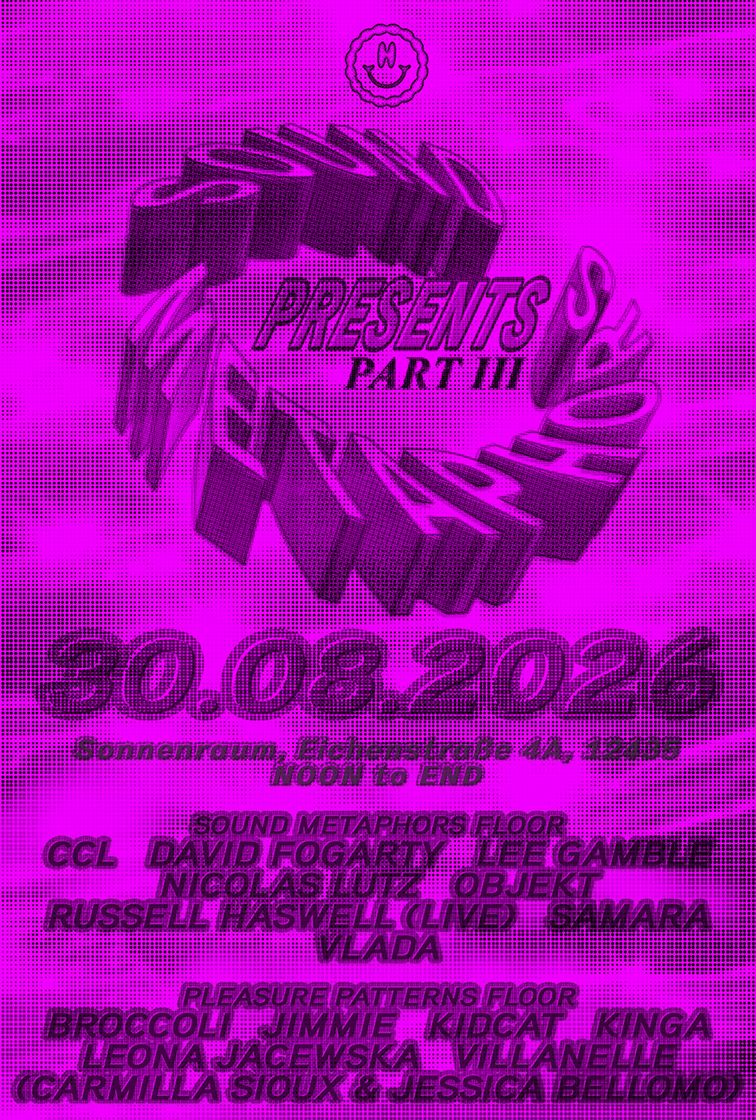 Sound Metaphors x Pleasure Patterns - PART III w/ Objekt, Vlada, Nicolas Lutz, CCL, Lee Gamble…