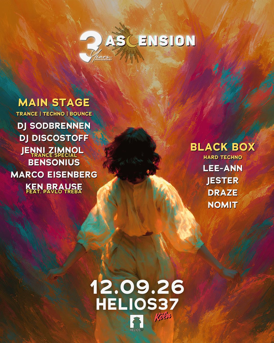 3 Years Ascension with DJ Sodbrennen, DJ Discostoff, Jenni Zimnol, Lee-Ann at Helios