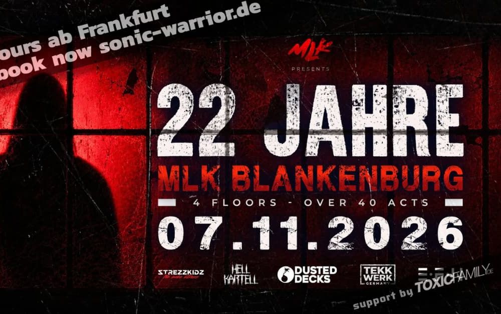Bus zur 22 Jahre MLK Area Party 2026 in Blankenburg (Tekk und HardTekk)