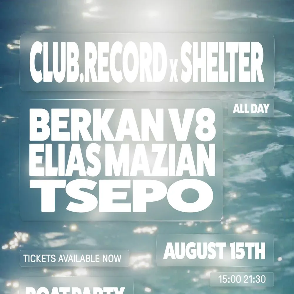 CLUB.RECORD x Shelter Boat Series