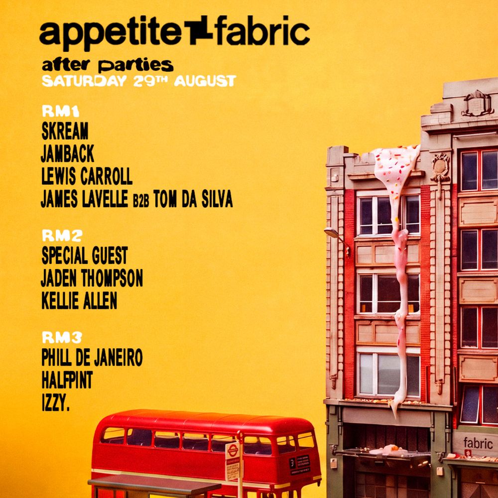 Appetite Afterparty (Saturday) - Skream, Jamback, Jaden Thompson, Kellie Allen + more