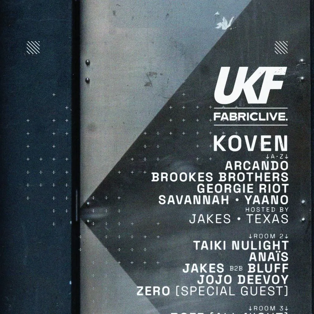 FABRICLIVE x UKF: Koven, Taiki Nulight, Zero, Arcando, BCee, Brookes Brothers + more