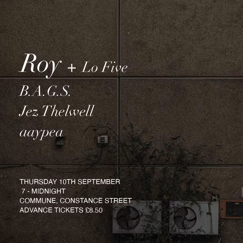 Emotion Wave: Roy + Lo Five // B.A.G.S // Jez Thelwell