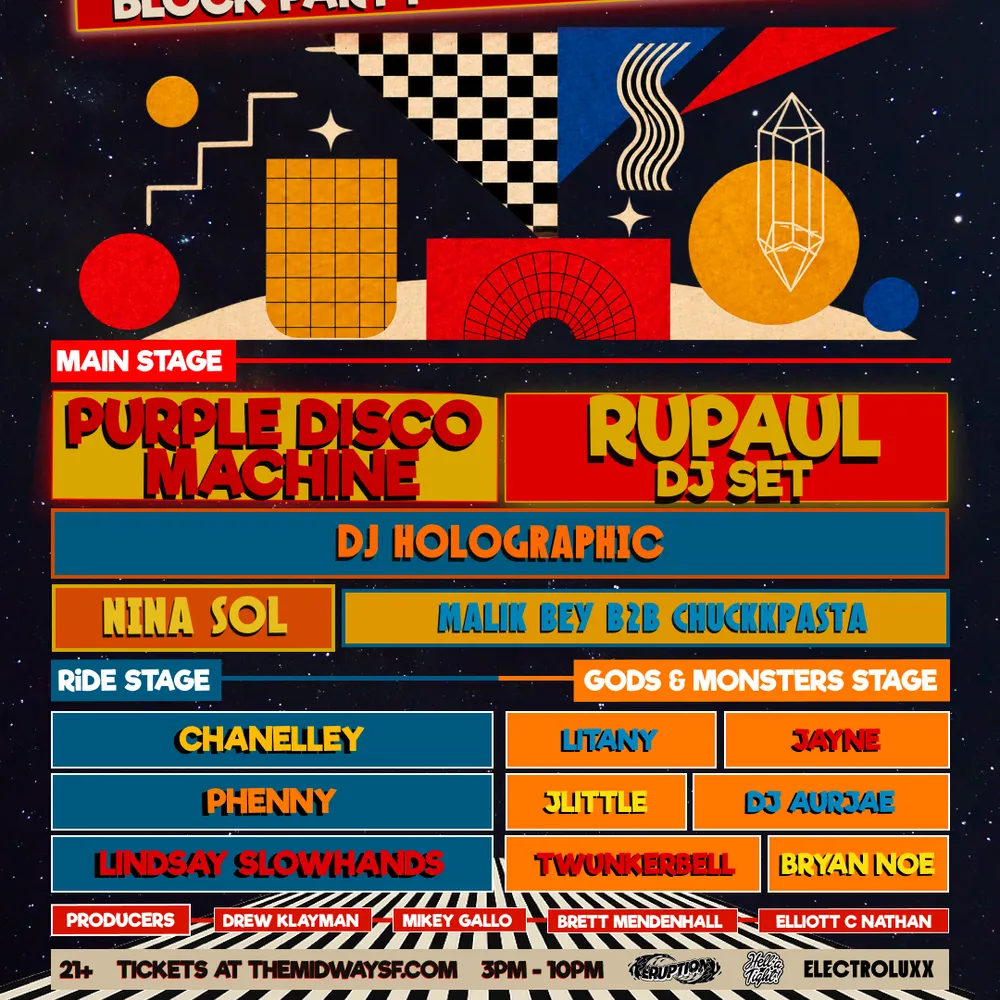 Electroluxx Block Party: Purple Disco Machine, RuPaul + more