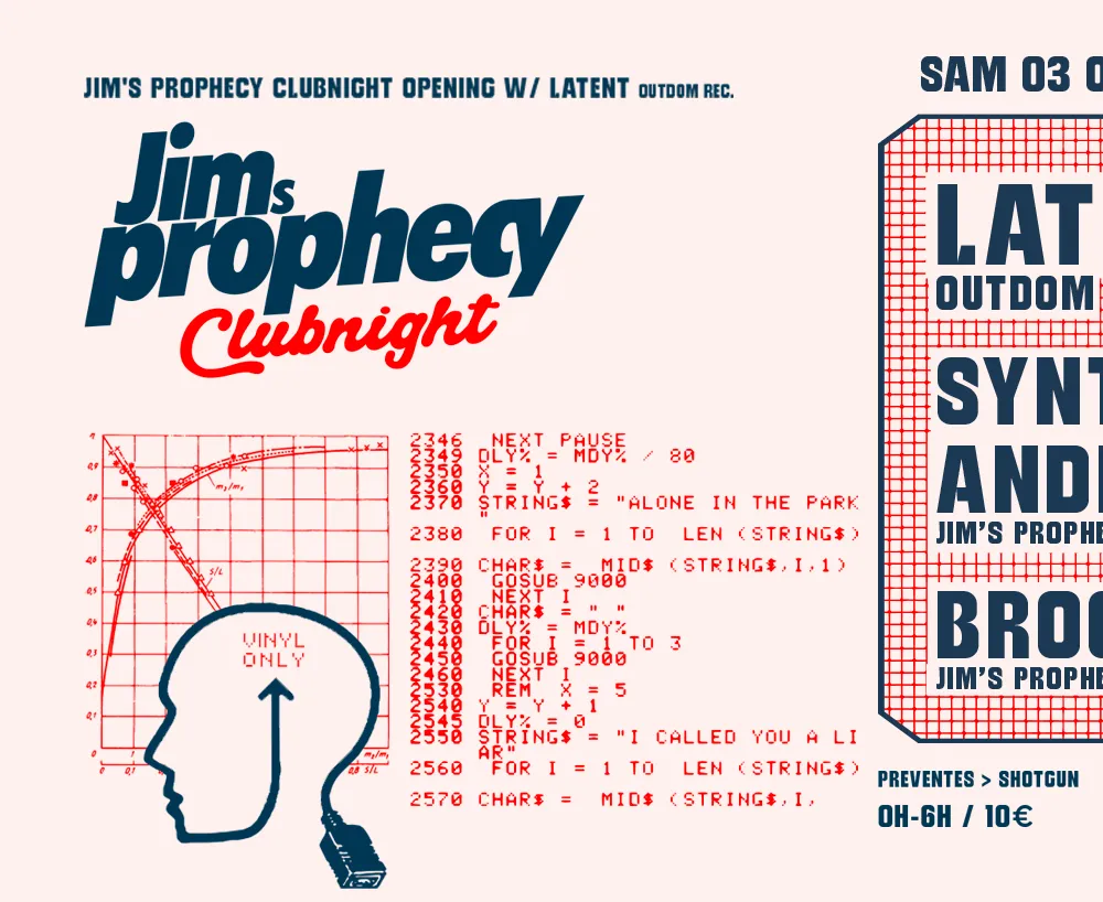 Jim's Prophecy Clubnight Opening with Latent - Vinyl Only