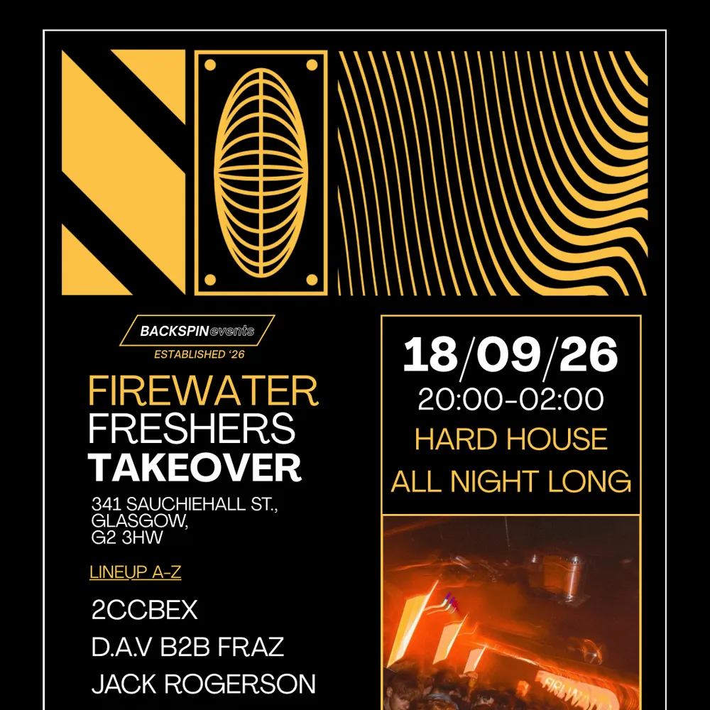 Backspin Events: Firewater Freshers Takeover