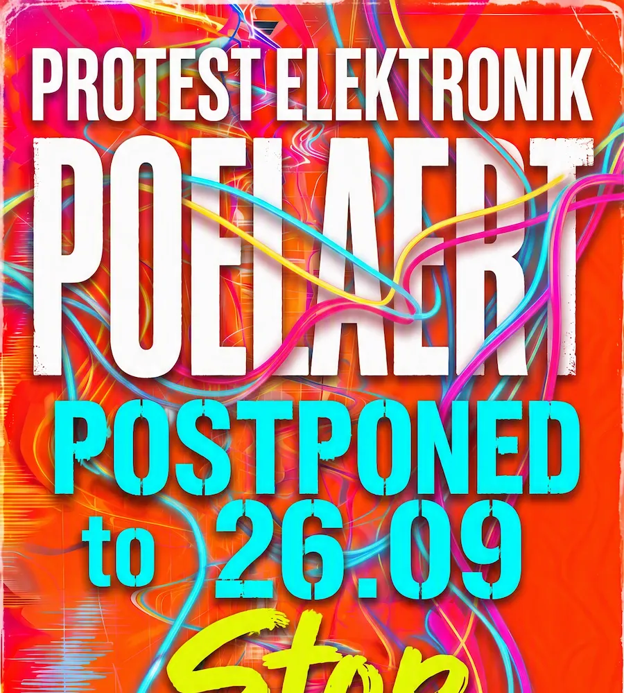 Protest Elektronik Poelaert - POSTPONED Saturday 26.09