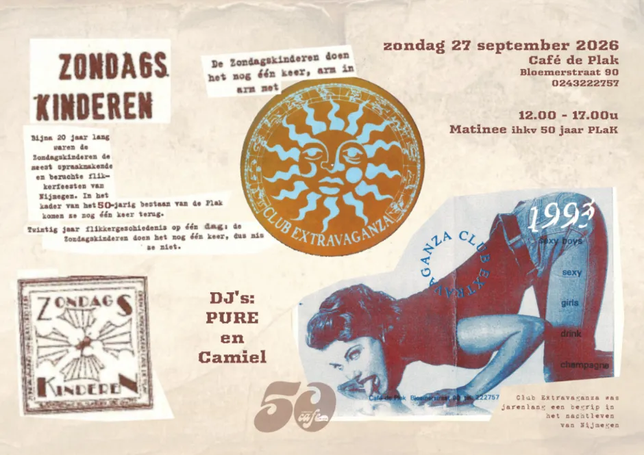 Plakmatinee: Zondagskinderen X Club Extravaganza